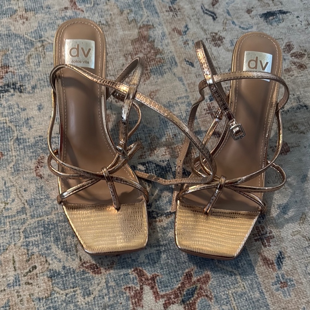 DV by Dolce Vita Gold Strappy Sandals
